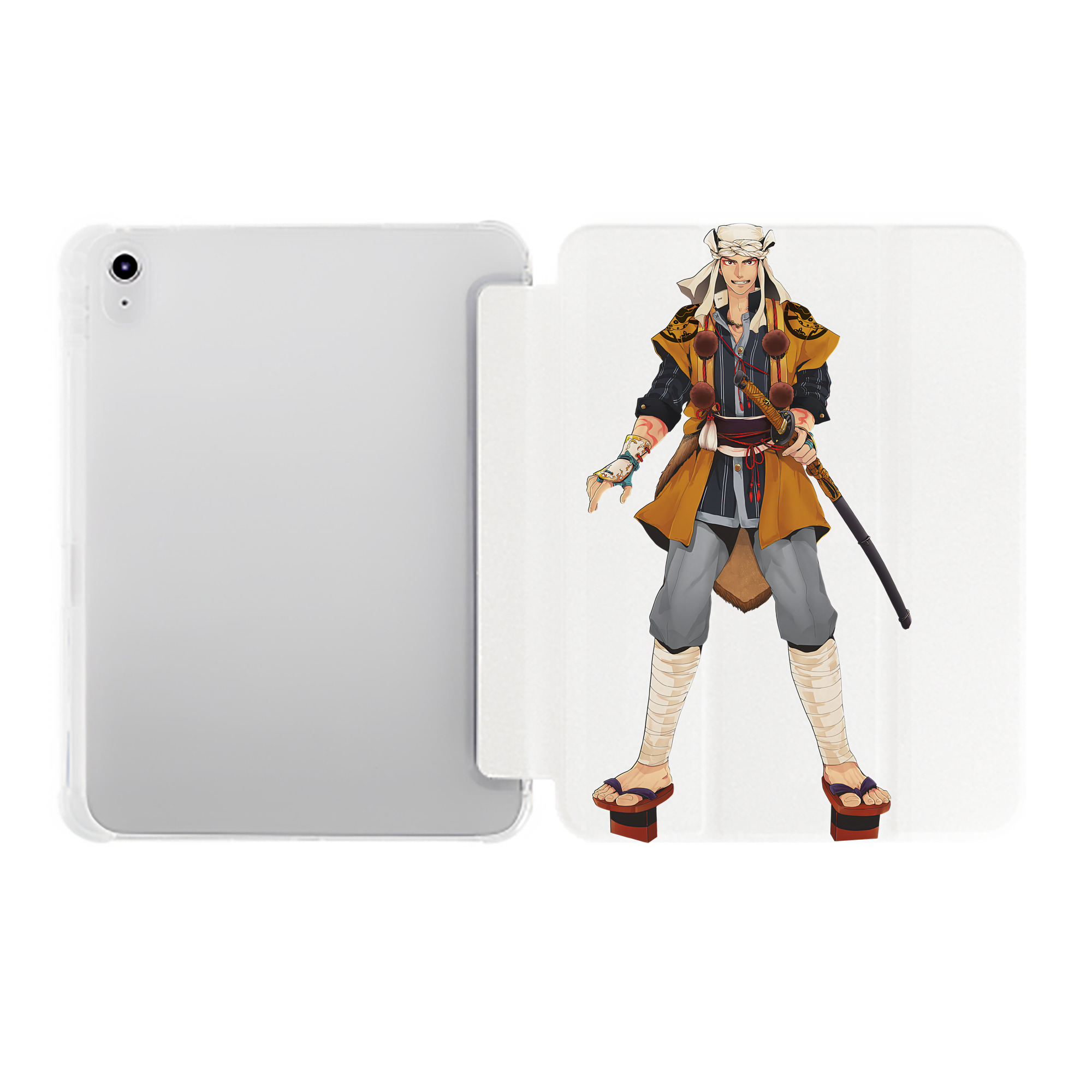（画像用） 刀剣乱舞 Touken Ranbu IPad ケース ペン収納付き 三つ折りスタンド PUレザー×シリコン 対応機種9.5/10.5/10.9インチ